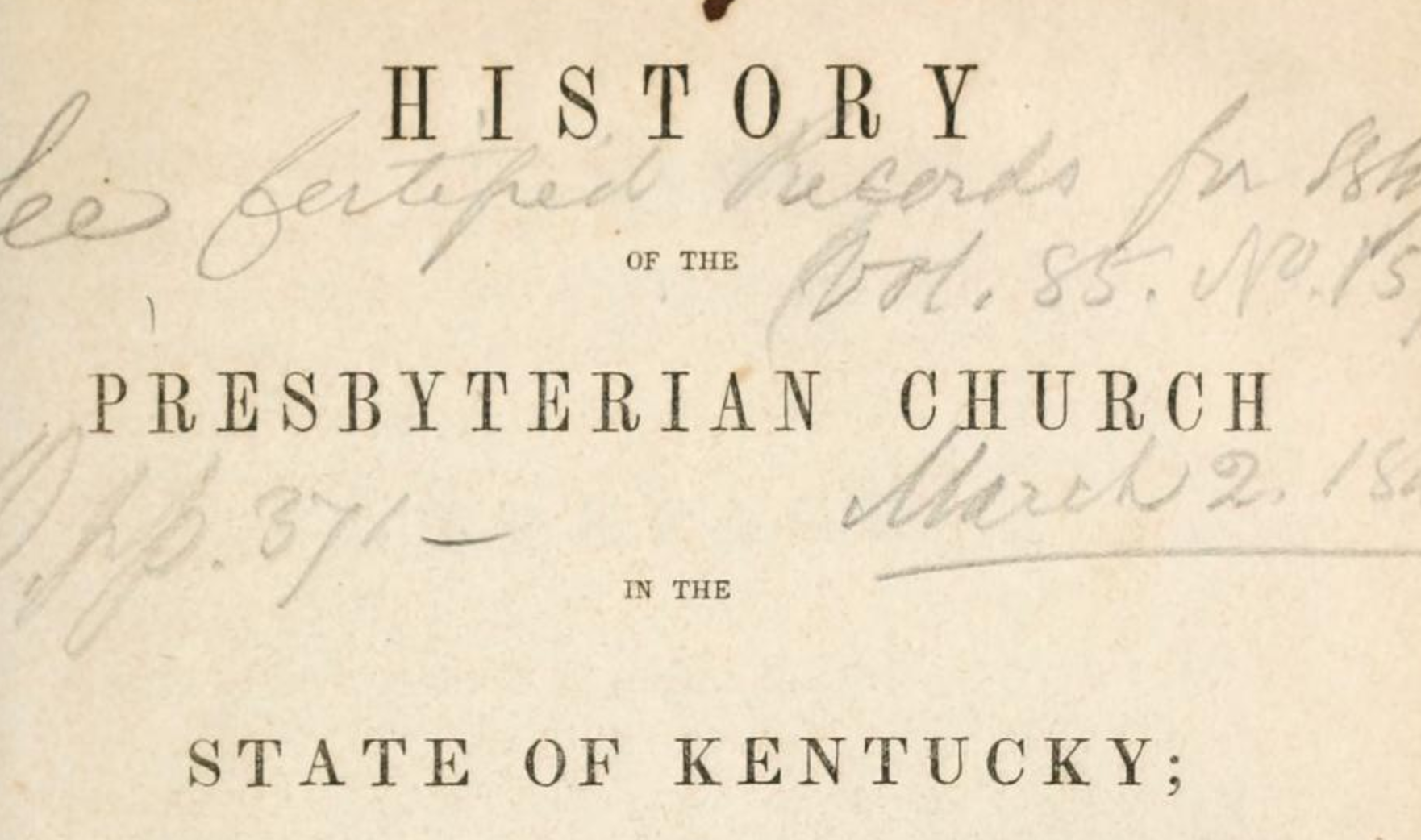 Free eBooks on the History of Presbyterianism