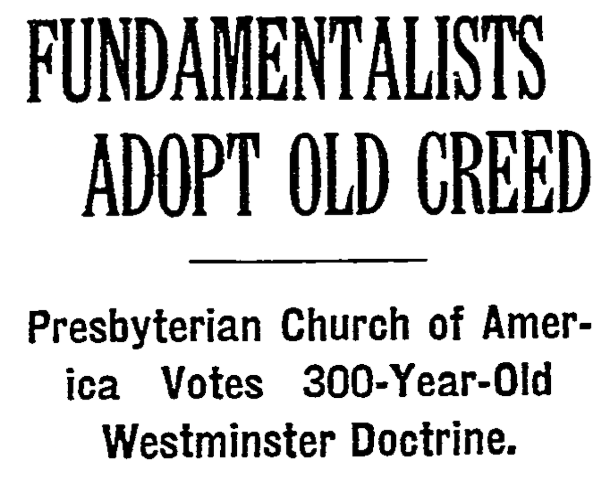 The New York Times reporting on the second general assembly of the Orthodox Presbyterian Church.